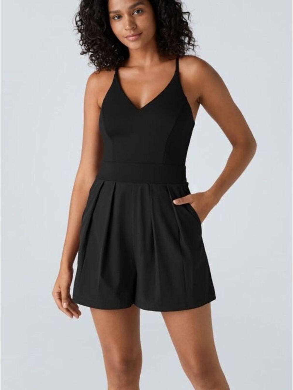 Halara Breezeful Pocket Romper Short Dress Black Women's Medium Quick Dry